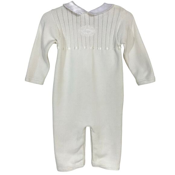 Absorba Baby Collared Sweater ‘Bebe’ Ivory One Piece 6-9M Winter Cozy French - Picture 1 of 13